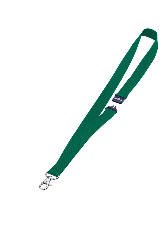 Durable Textile Lanyard with Safety Release for Name Badges 440mm Green (Pack 10) 813705