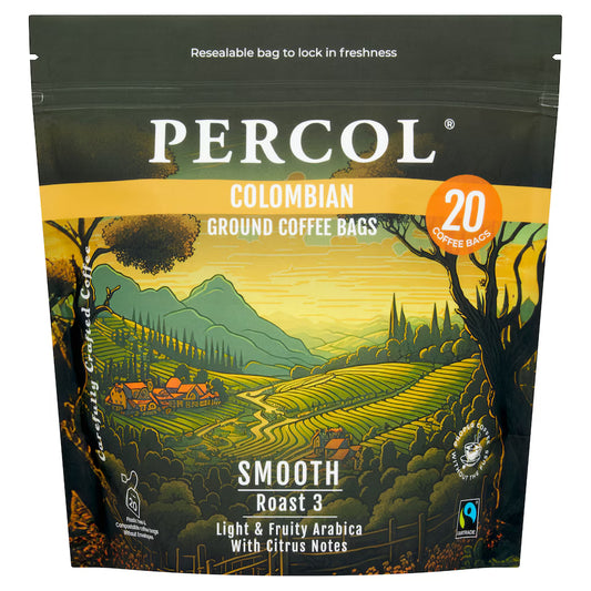 Percol Colombian Coffee Bags 8g Pack 20s (4 Pack Bundle)