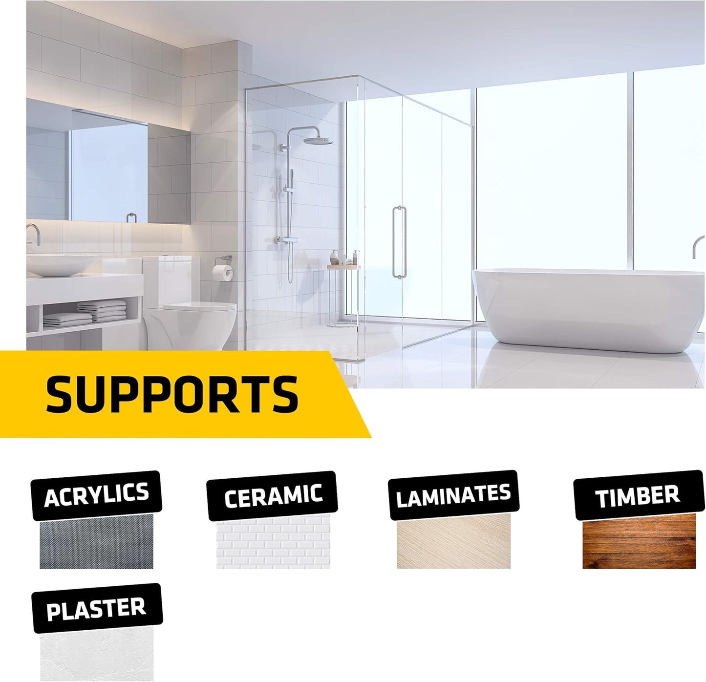 Everbuild Bath And Kitchen Acrylic Sealant | Anti Mould Formulation | White | 200ml.