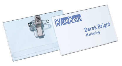 Durable Name Badge with Combi-Clip 54x90mm (Pack 50) 814519