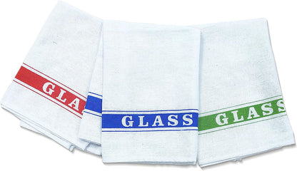 Cotton Glass Cloth Colour Coded Tea Towels by Janit-X  10 Per Pack