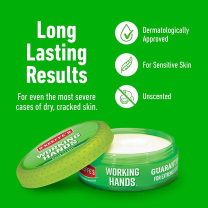 O’Keeffe’s Working Hands | Hand Cream for Extremely Dry, Cracked Hands | 96g Jar