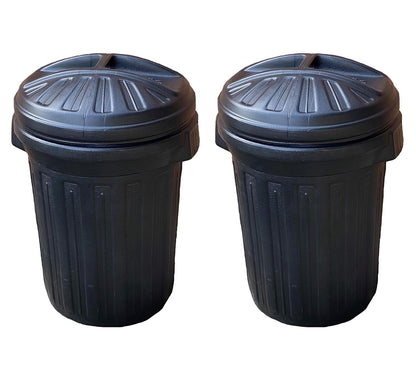 Fixtures Strata Shatterproof  Refuse Bin Secure Push On Lid Black 80L (GN343)