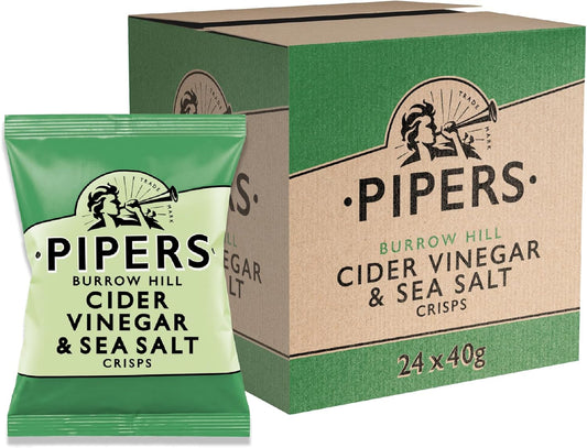 Pipers Gluten-Free Cider Vinegar & Sea Salt Crisps Multi-Pack | 24 x 40g.