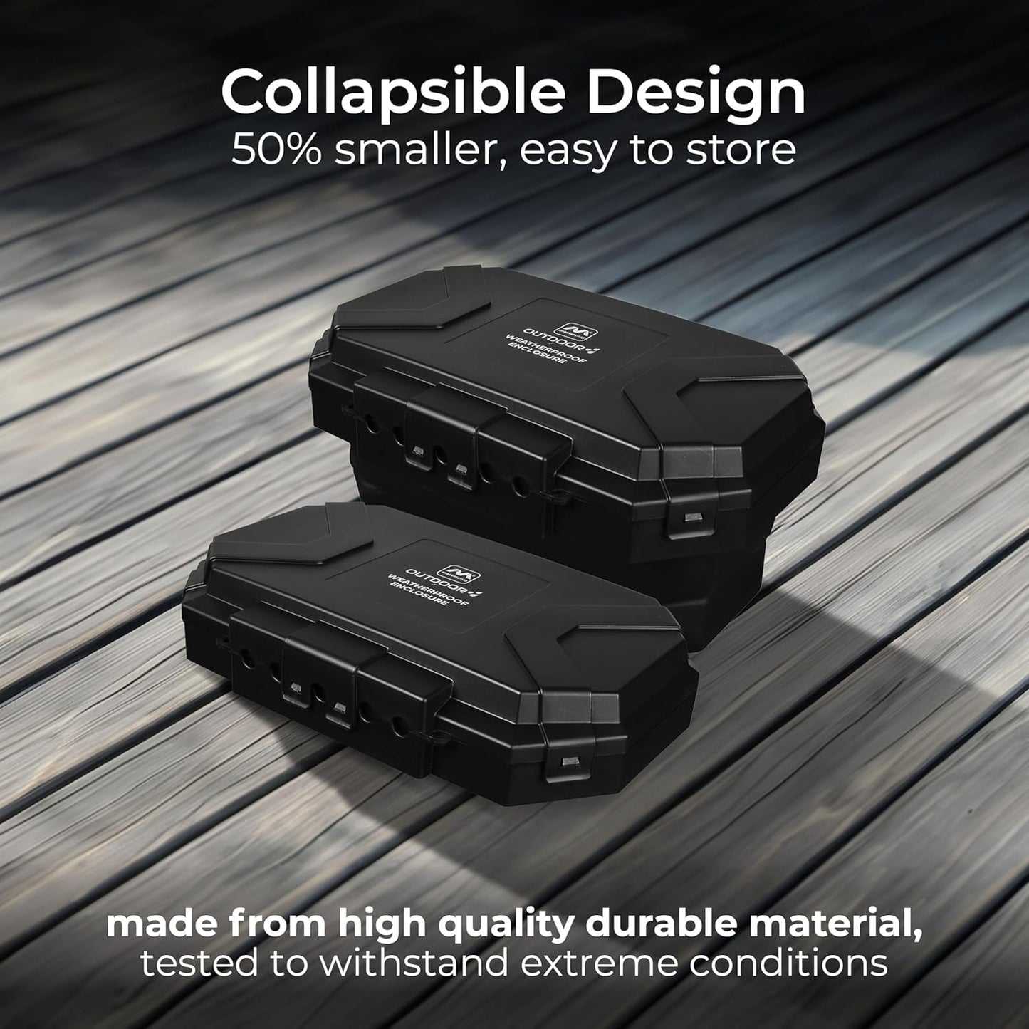 Masterplug Collapsible Electrical Connection Box | Cable Enclosure with 4 Plug Socket 8m Extension Lead | Weatherproof