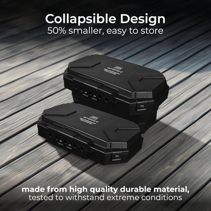 Masterplug Collapsible Electrical Connection Box | Cable Enclosure with 4 Plug Socket 8m Extension Lead | Weatherproof