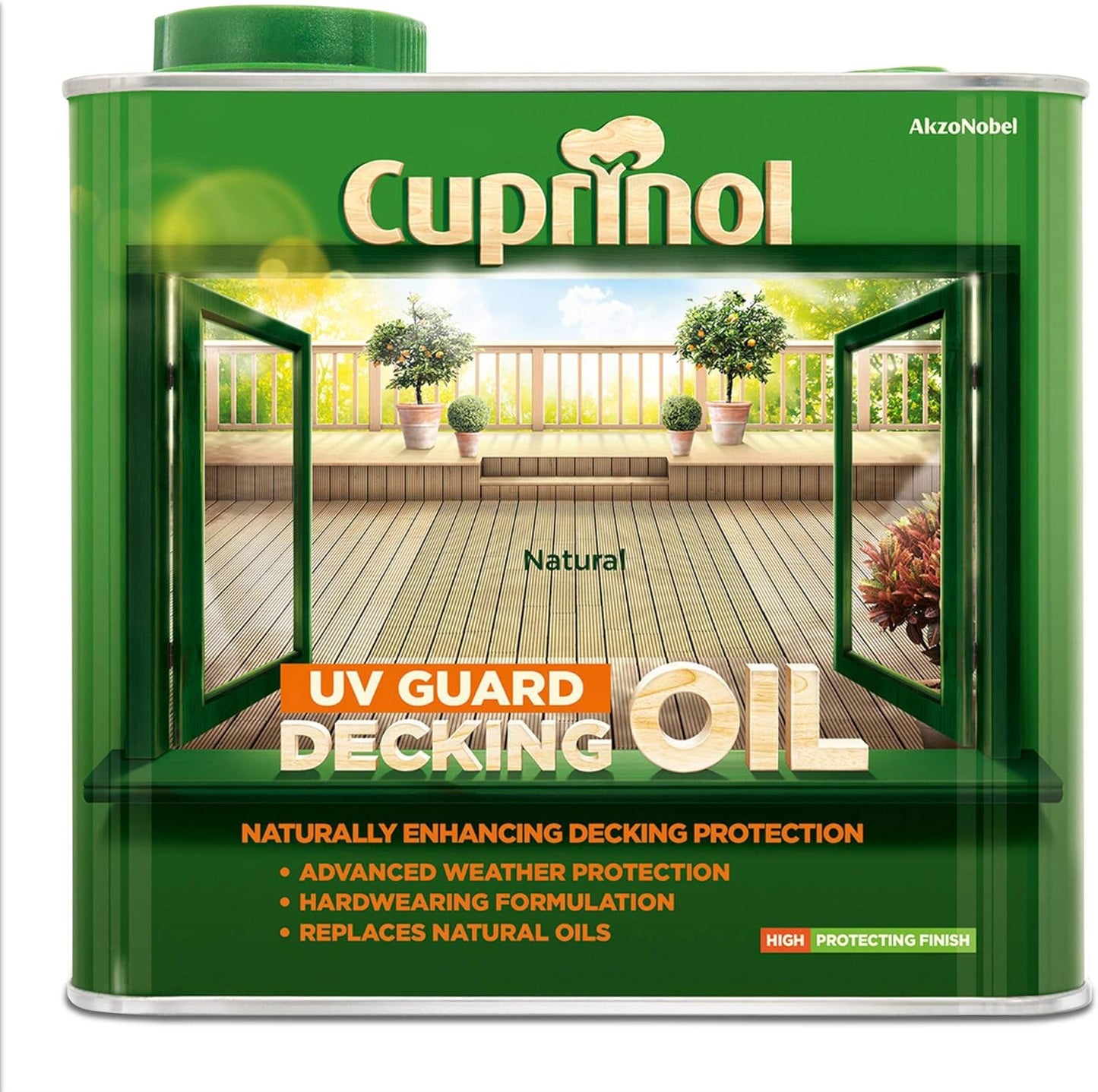 Cuprinol UV Guard Natural UV Resistant Decking Wood Oil, 2.5L