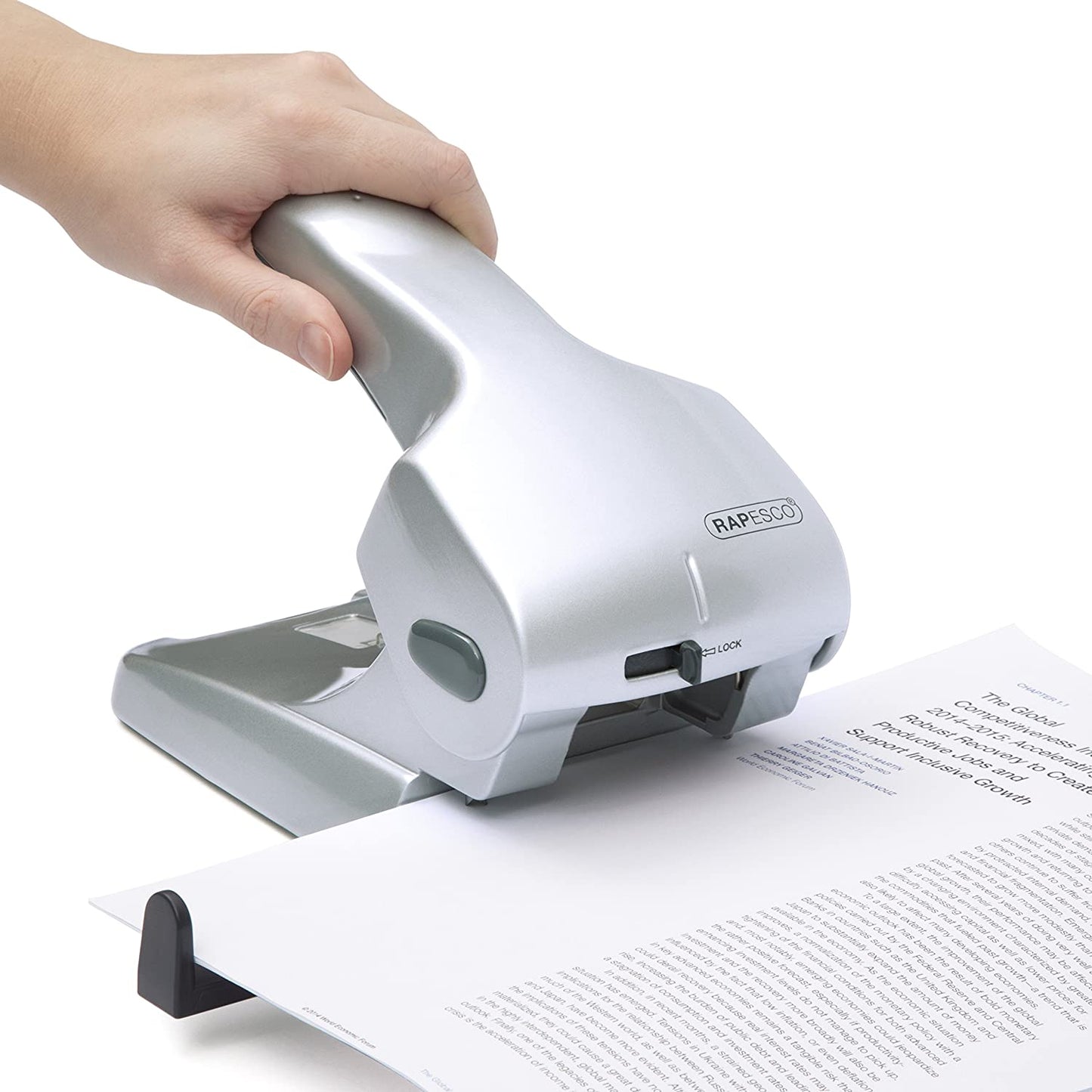 Rapesco Zero-65 Heavy Duty Hole Punch Capacity 65 Sheets Silver 0732