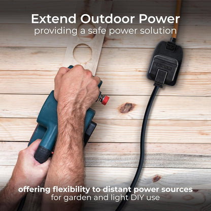 Masterplug Garden/Outdoor Extention Lead | 10 Metre | 1 Gang | Black