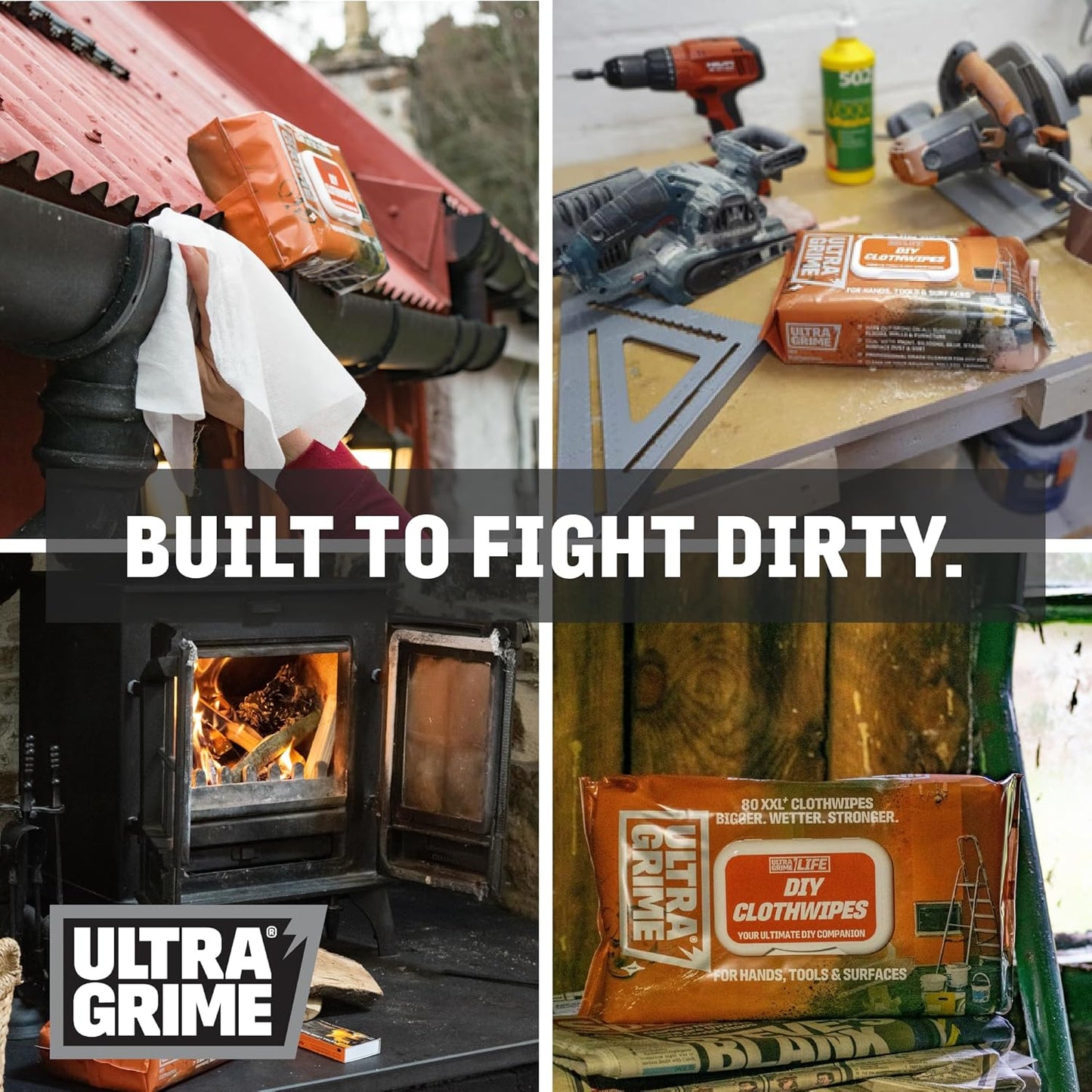 UltraGrime DIY Wipes XXL Heavy Duty 80 Thick Wipes