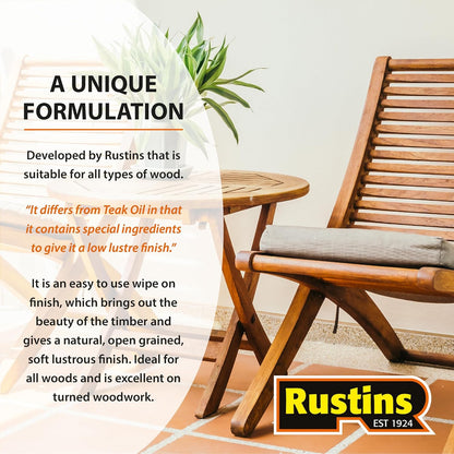 Rustins Original Danish Oil | Interior & Exterior | 1 Litre
