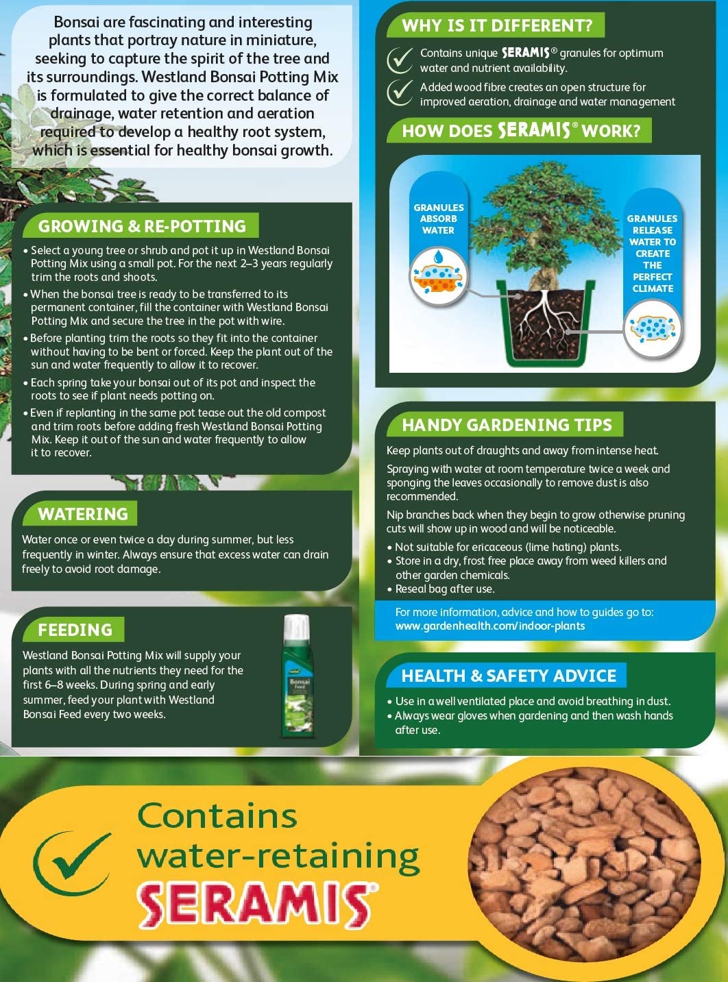 Westland Bonsai Potting Compost Mix and Enriched with Seramis 4 Litre