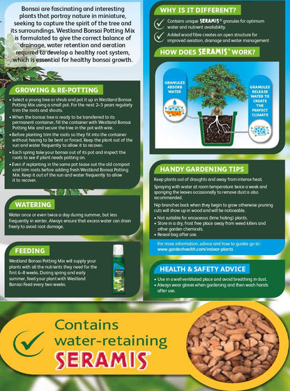 Westland Bonsai Potting Compost Mix and Enriched with Seramis 4 Litre