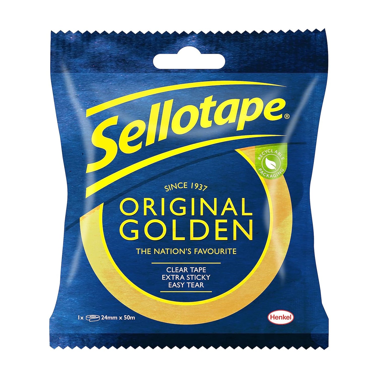 Sellotape Original Golden, Multi-Purpose Clear Tape 24mm x 50m