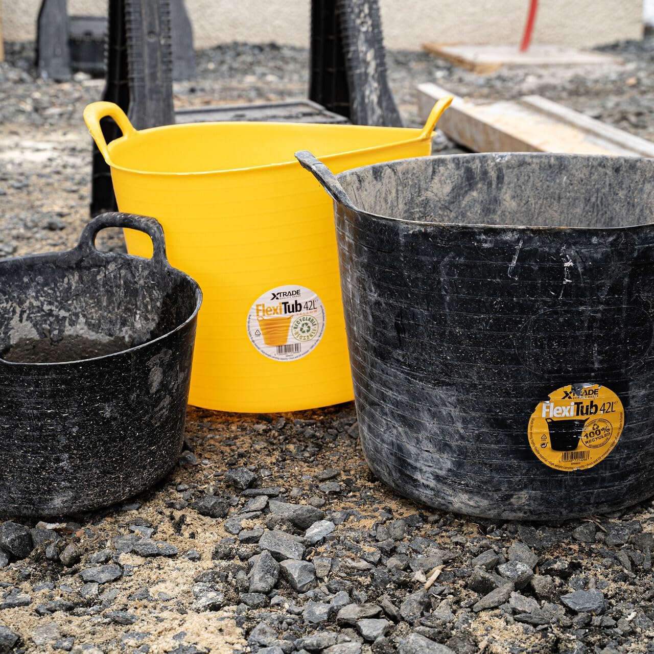 Xtrade Flexitub Black 25L Recycled | Building Site | Garden Clearing | Stables