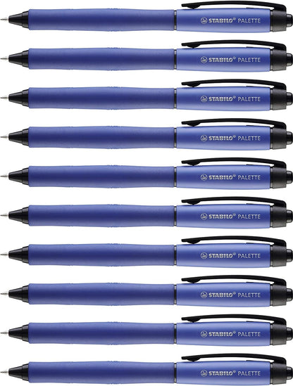 Retractable Rollerball Pen - STABILO PALETTE - Pack of 10 - Blue 268/41-01