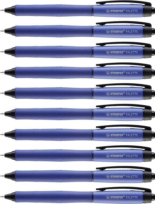 Retractable Rollerball Pen - STABILO PALETTE - Pack of 10 - Blue 268/41-01