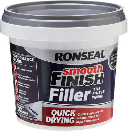 Ronseal Smooth Finish, Quick Drying Filler | White | 1 x 600g Tub