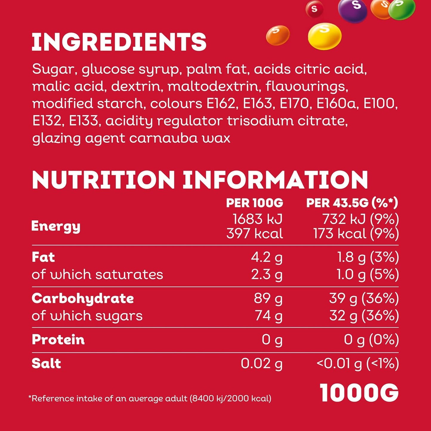 Skittles Sweets Bag, Fruit Flavoured | 1 Kilo Bag | Vegan