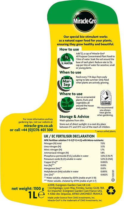 Miracle-Gro All Purpose Liquid Plant Food 1L RTU
