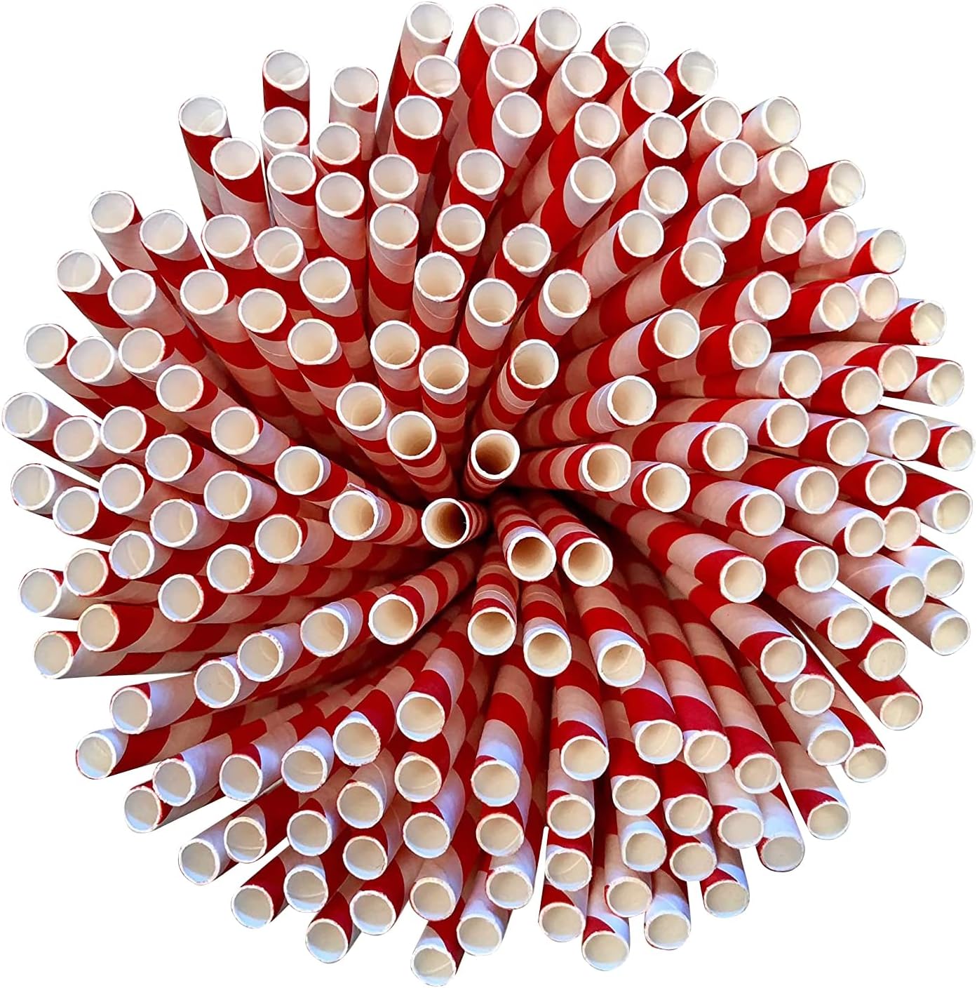 Belgravia Biodegradable Red & White Paper Stripey Straws Pack 500's