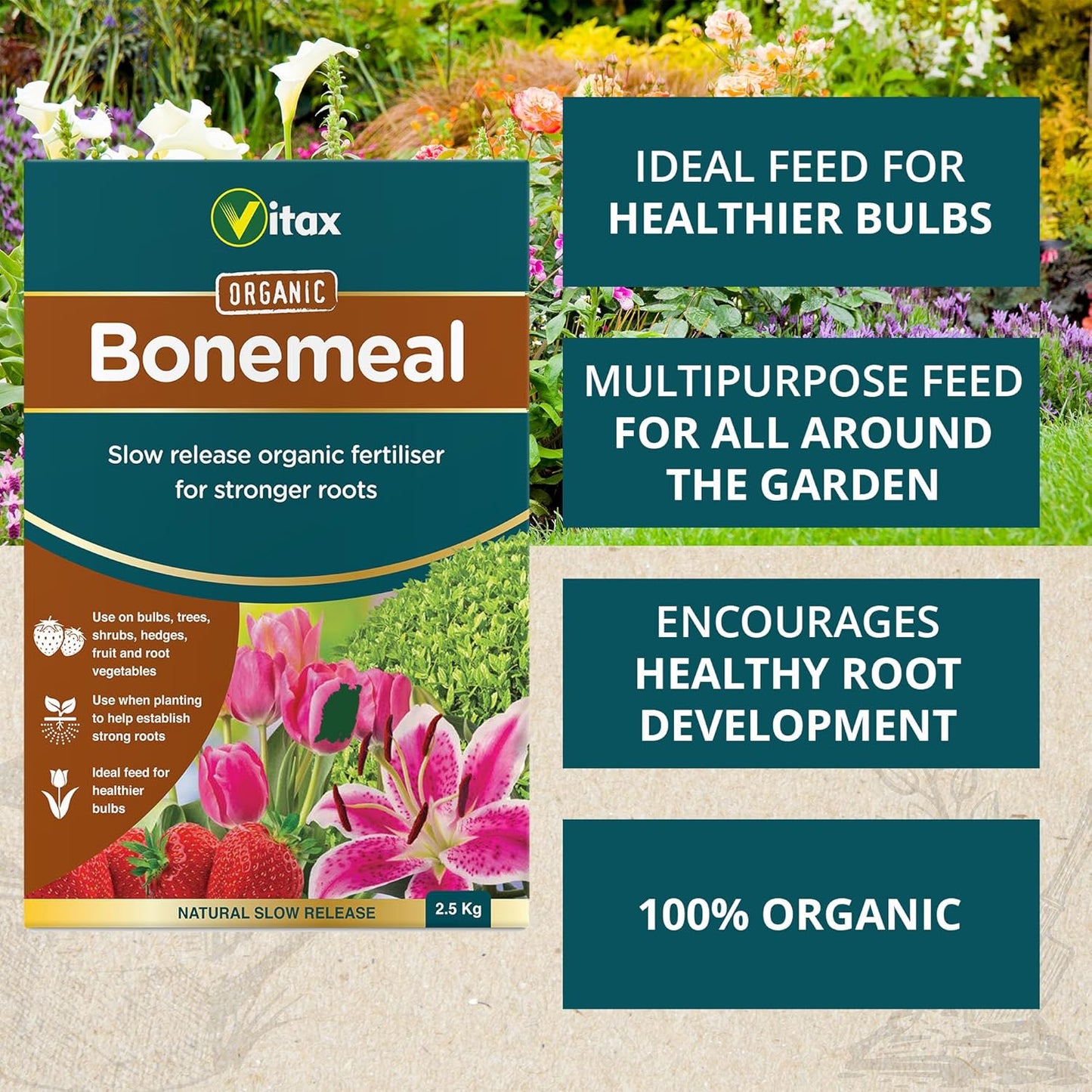 Vitax Bonemeal | Slow Realease Fertiliser | All Pant Formula 2.5Kg