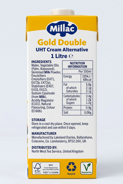 Lakeland Dairies Millac Gold Double, Cream Alternative 1 Litre