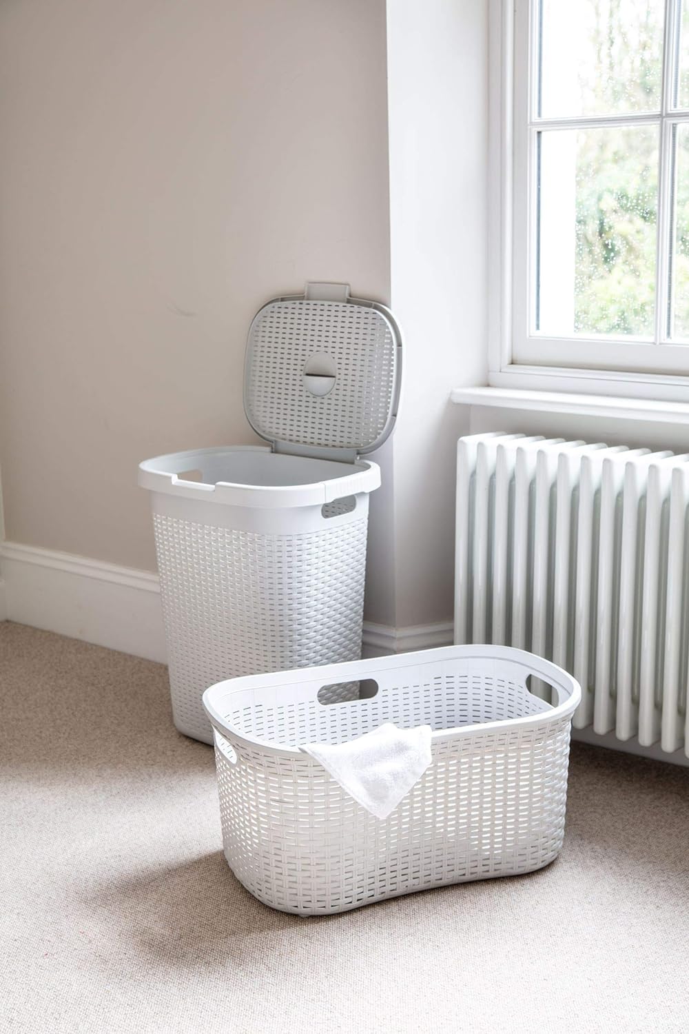 Addis Hipster Laundry Basket 40 Litre Rattan Effect Grey