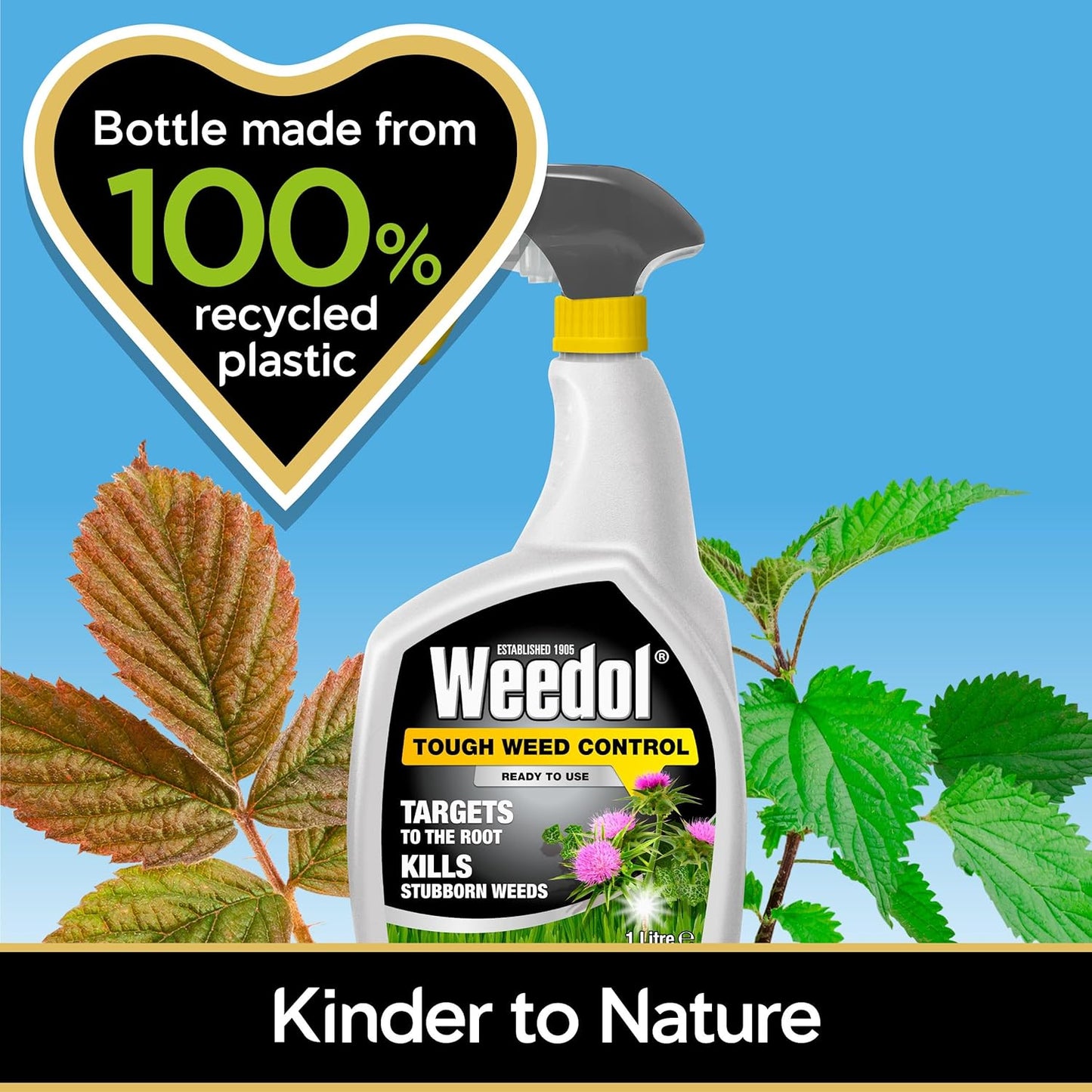 Weedol Tough Weed Control Spray | 1 Litre | Kills and Prevents Regrowth