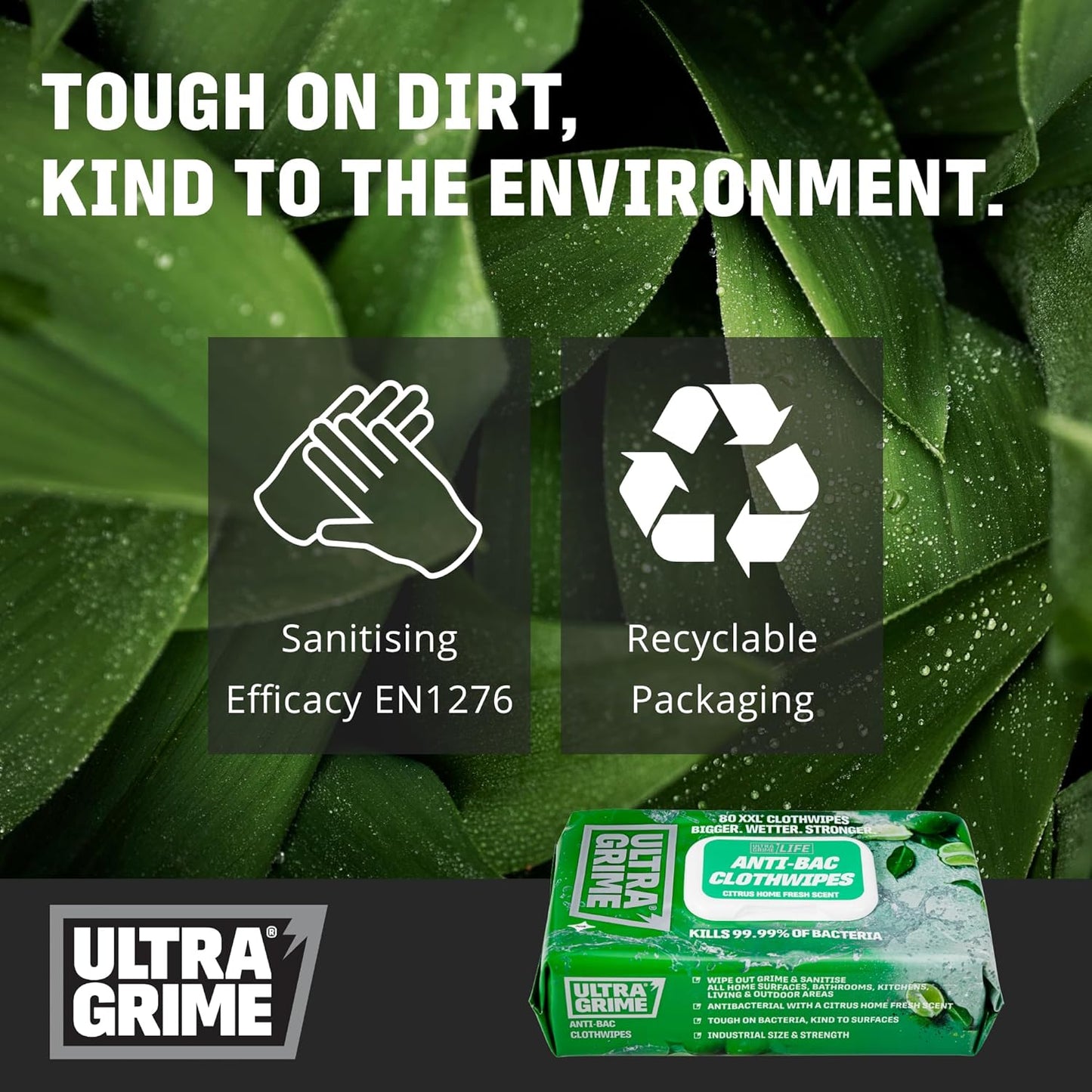 UltraGrime Antibacterial Wipes 80