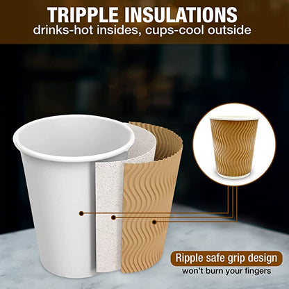 Belgravia 8oz Red & Black Single Walled Paper Cups 25's