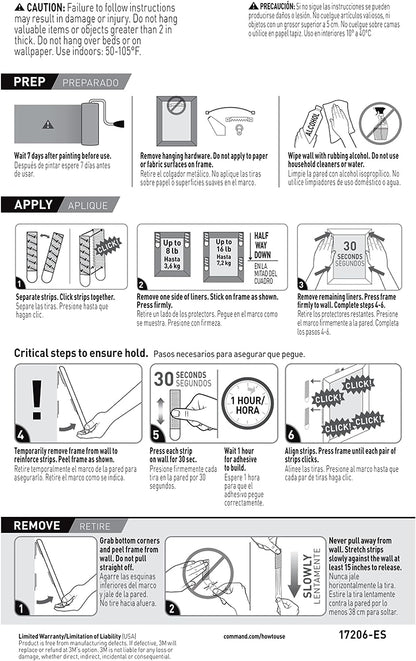 3M Command Picture Hanging Strips Large (Pack of 4) 17206