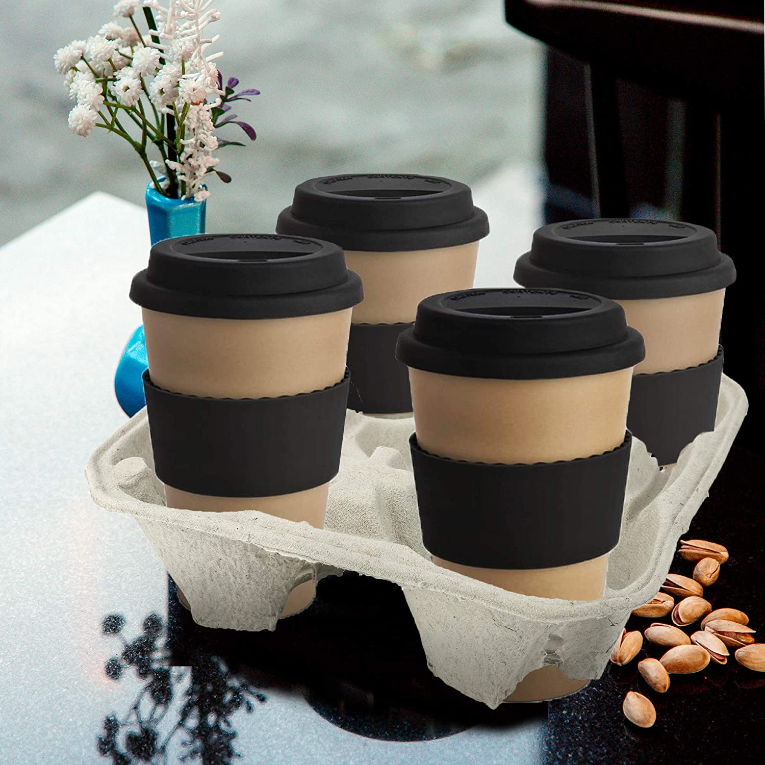 Belgravia  Moulded Pulp 4 Cup Carrier x 180s {Biodegradable & Recyclable} - UK BUSINESS SUPPLIES