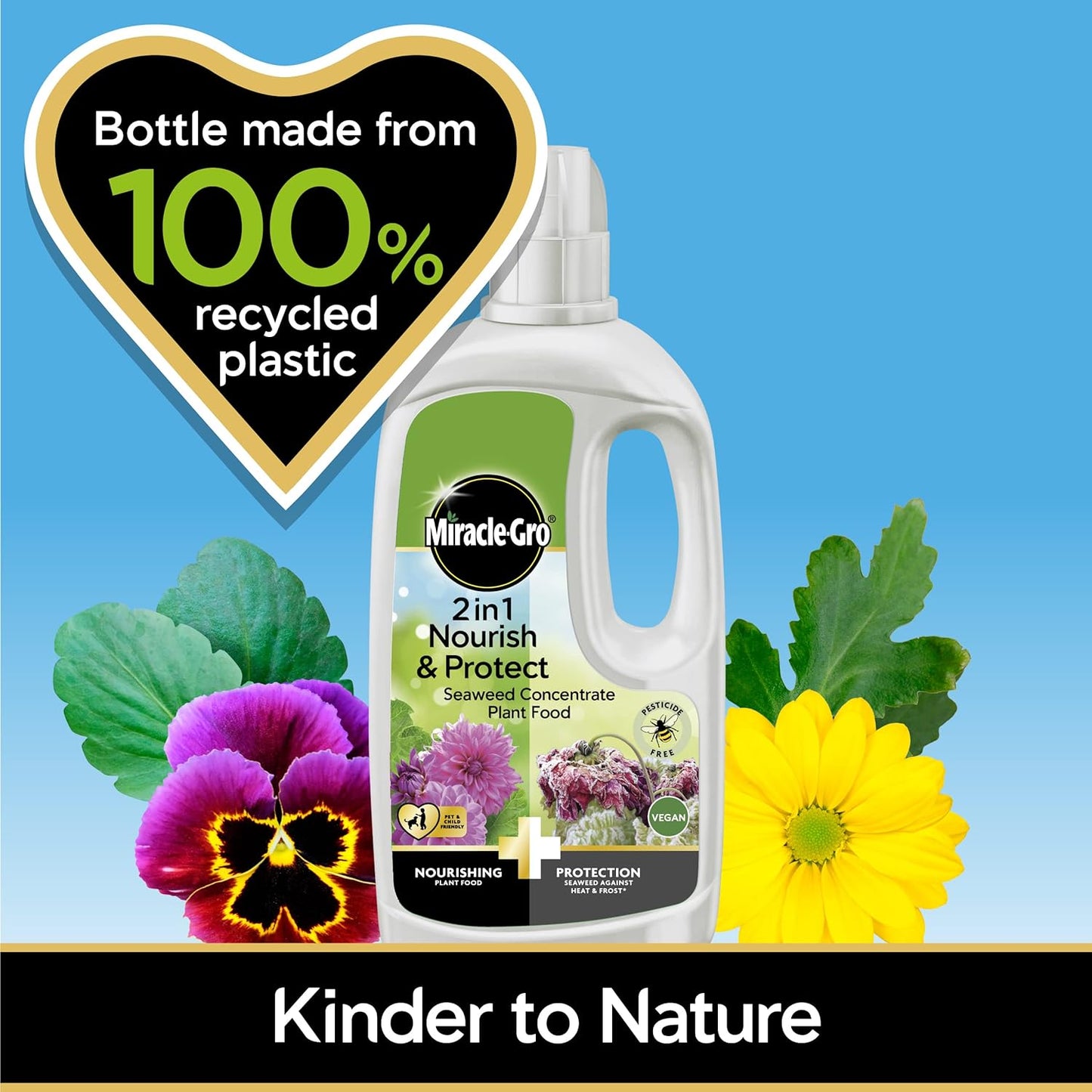 Miracle-Gro 2 in 1 Nourish & Protect Seaweed Plant Food Concentrate 800ml