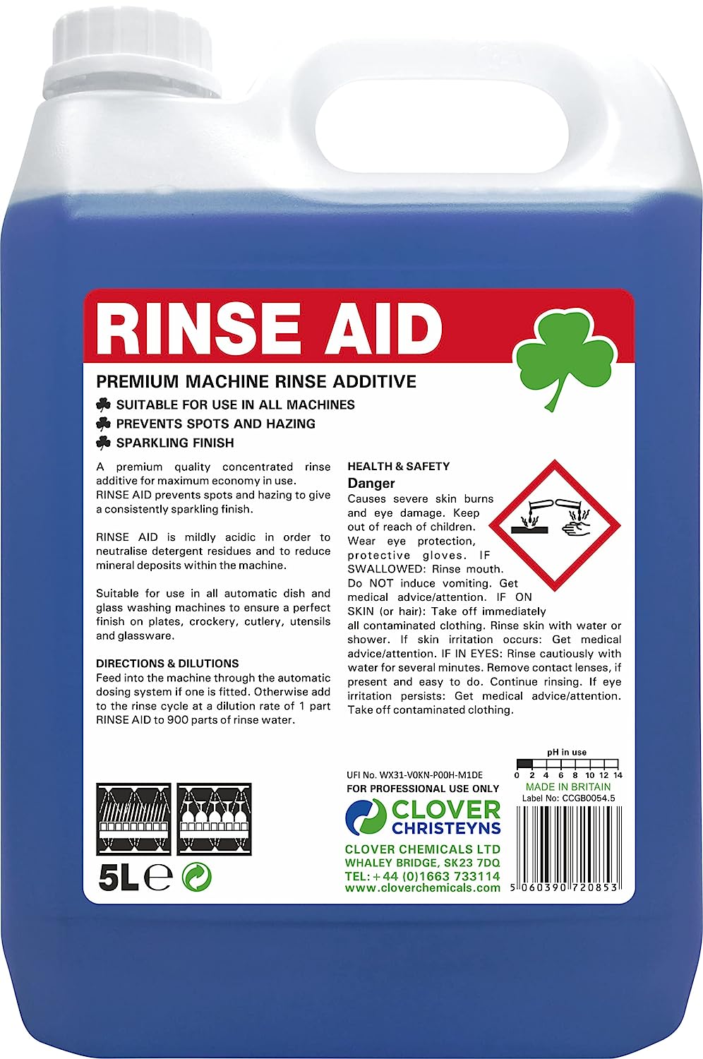 Janit-X Professional Rinse Aid - Premium Rinse Aid Additive 2x5 Litre