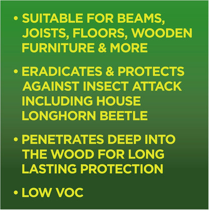 Cuprinol 5 Litre Low Odour Woodworm Killer - Natural