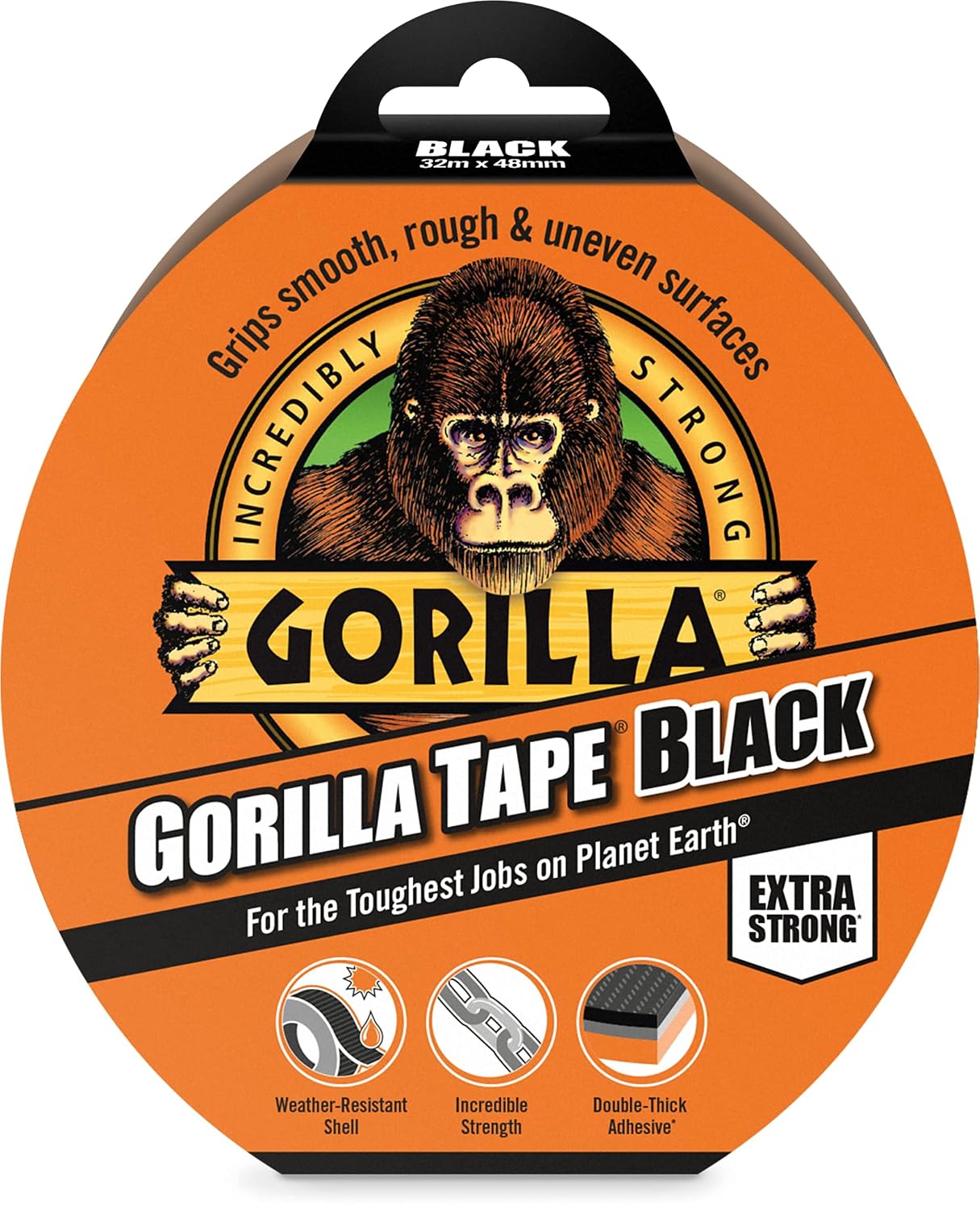 Gorilla Tape Black | water Resistant | Extra Strong | 1 x 32m