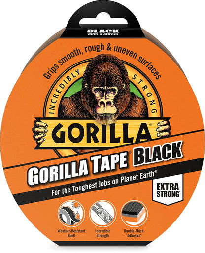 Gorilla Tape Black | water Resistant | Extra Strong | 1 x 32m
