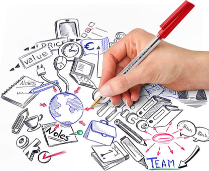 STAEDTLER Stick 430 M-2 Ballpoint Pen Medium - Red (Box of 10)