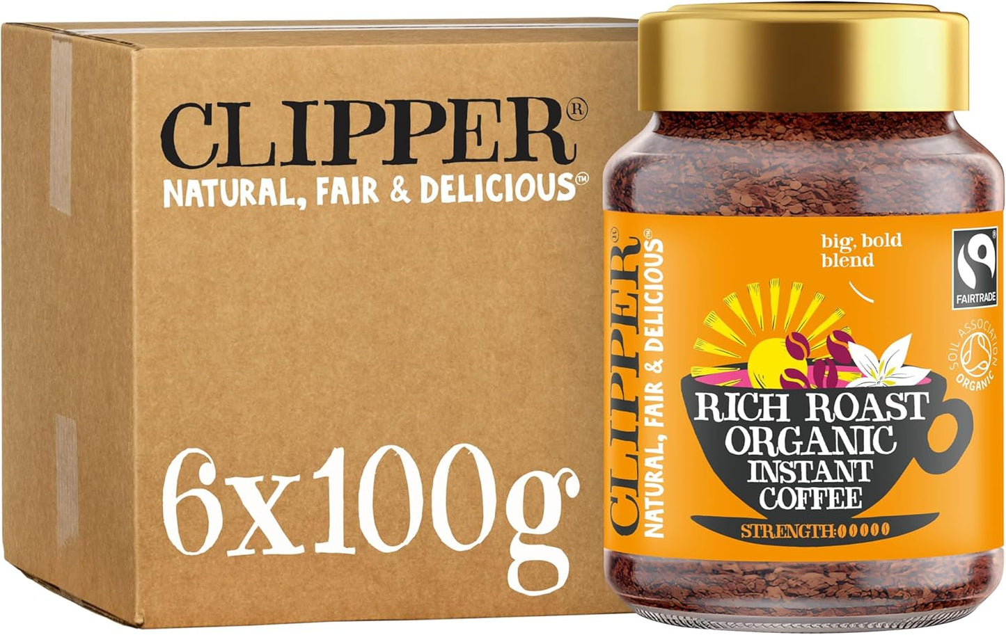 Clipper Organic Rich Roast Single Origin Arabica Coffee 100g