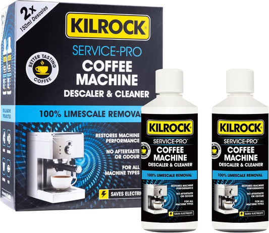 Kilrock All Coffee machine Descaler and Cleaner | 2 x 150ml Bottles