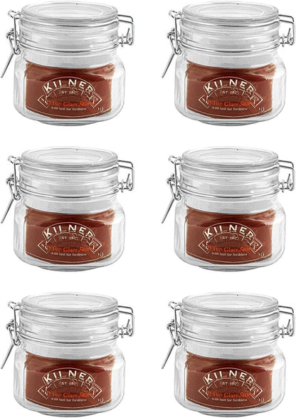 Kilner Branded 0.5 Litre ROUND Glass Clip Top Preservation Storage Jar (0025.490)