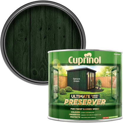 Cuprinol Ultimate Garden Wood Preserver | Wax Enriched Formula |&nbsp;Spruce Green 1L