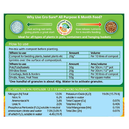 Westland Gro-Sure Slow Release 6 Month Plant food 1.0kg