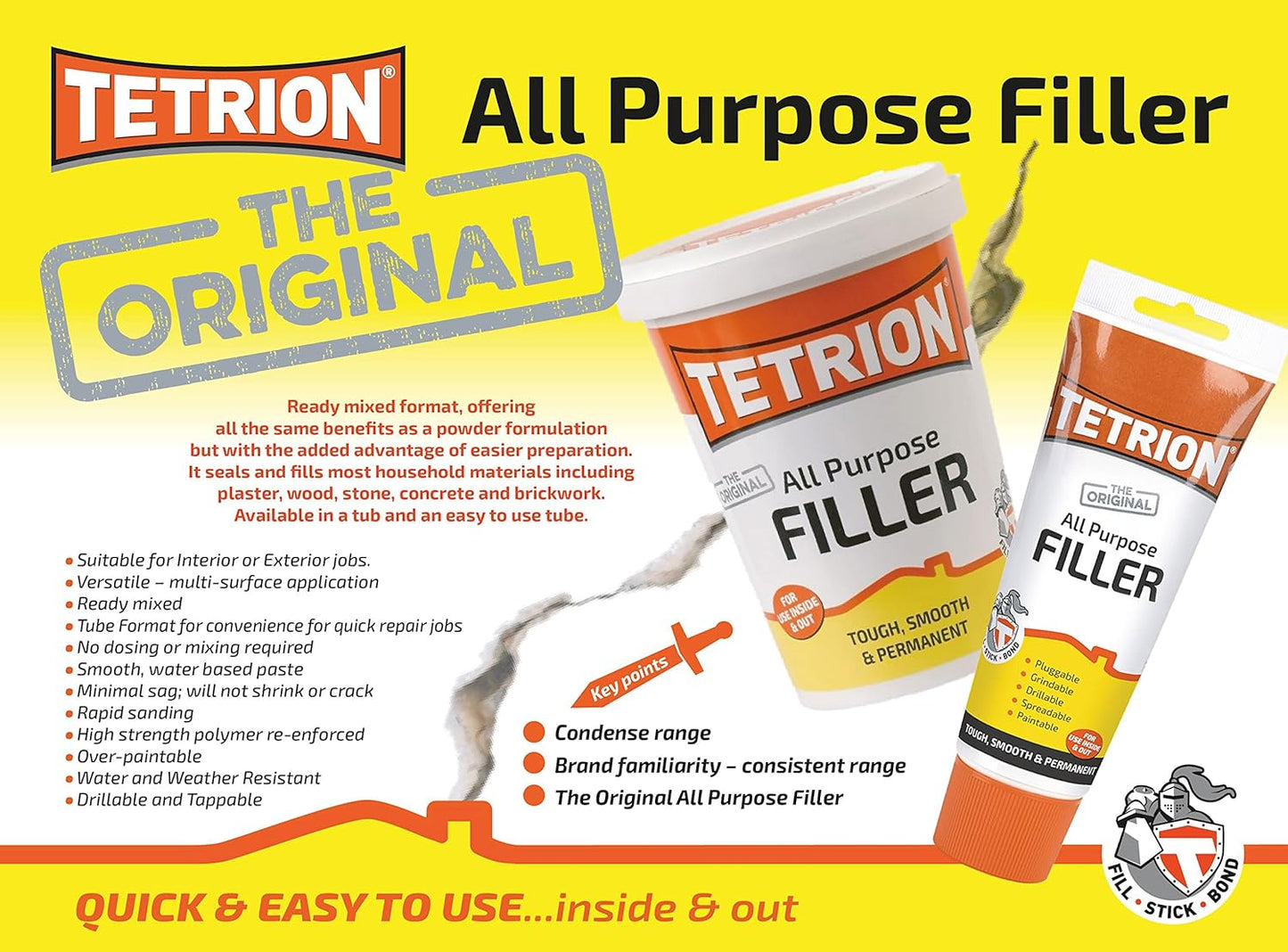 Tetrion The Original All Purpose Ready to Use Mixed Filler, 2Kg