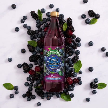 Robinsons Fruit Creations Blackberry & Blueberry Squash No Added Sugar ,1 Litre