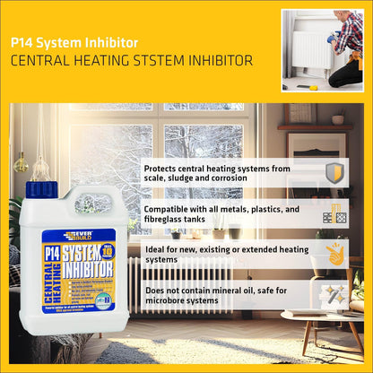Everbuild P14 Central Heating System Inhibitor, 1 Litre
