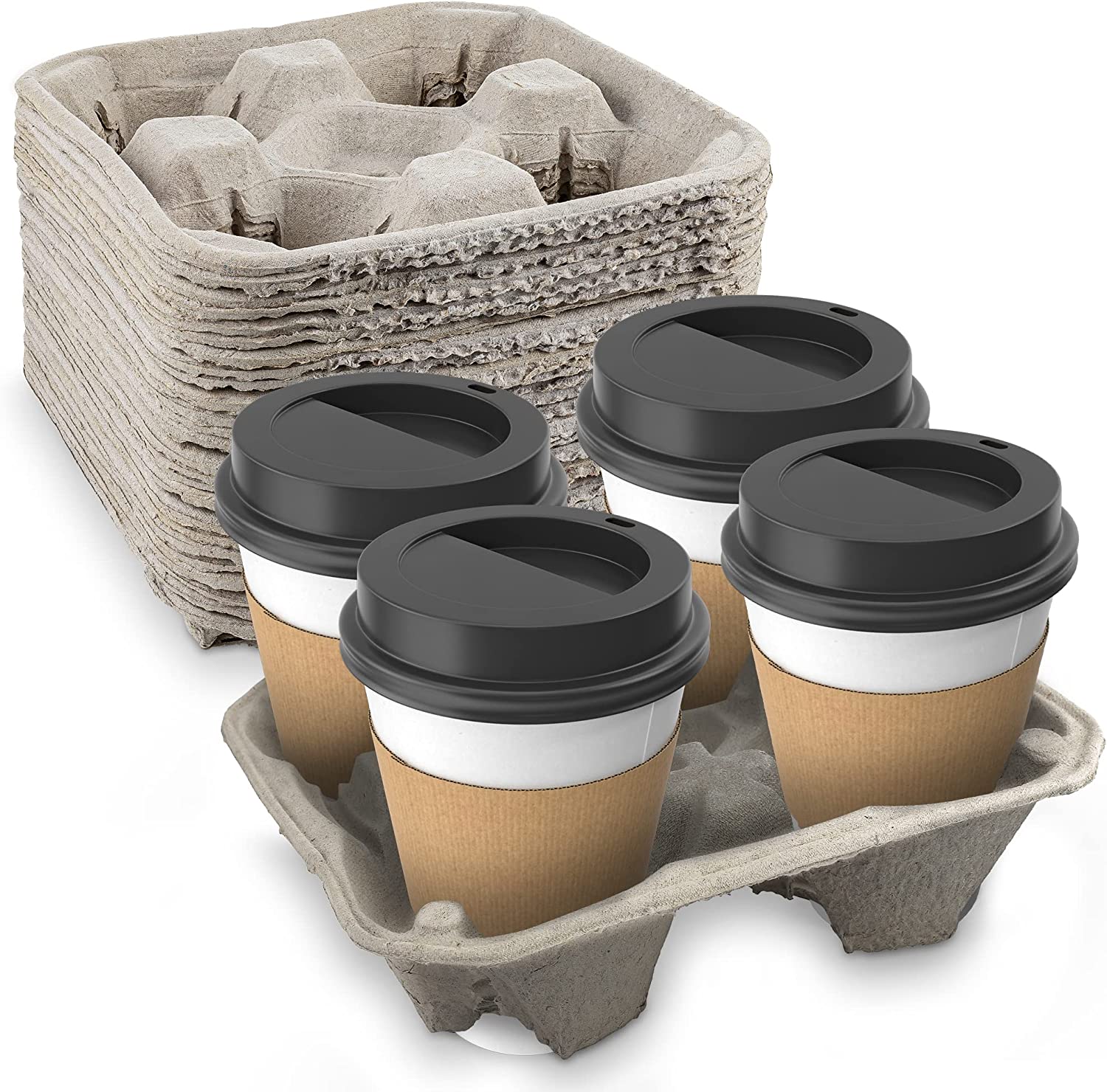 Belgravia  Moulded Pulp 4 Cup Carrier x 180s {Biodegradable & Recyclable} - UK BUSINESS SUPPLIES