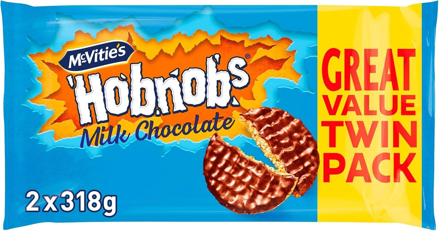 McVitie's Hobnobs | Milk Chocolate Biscuits | Twin Pack | 1 x 636g