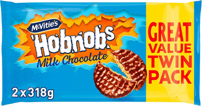 McVitie's Hobnobs | Milk Chocolate Biscuits | Twin Pack | 1 x 636g